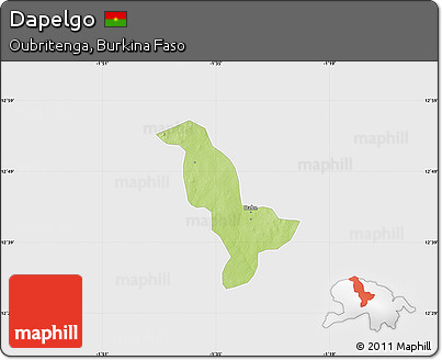 Physical Map of Dapelgo, single color outside