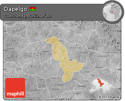 Satellite Map of Dapelgo, desaturated
