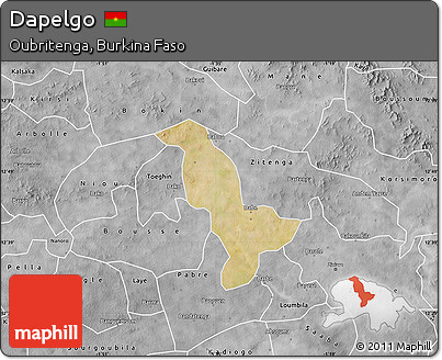 Satellite Map of Dapelgo, desaturated