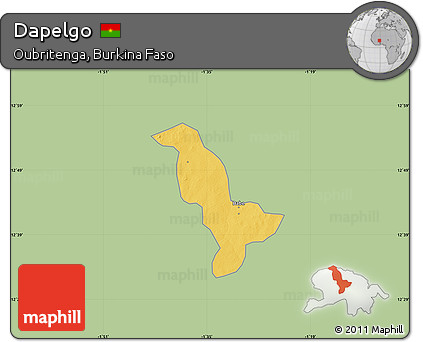 Savanna Style Map of Dapelgo, single color outside