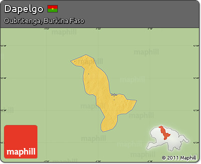 Savanna Style Map of Dapelgo, single color outside