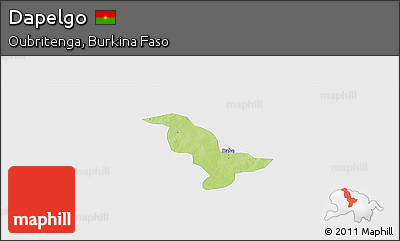 Physical Panoramic Map of Dapelgo, single color outside