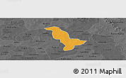 Political Panoramic Map of Dapelgo, darken, desaturated