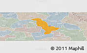 Political Panoramic Map of Dapelgo, lighten, semi-desaturated