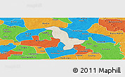 Shaded Relief Panoramic Map of Dapelgo, political outside