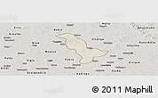 Shaded Relief Panoramic Map of Dapelgo, semi-desaturated