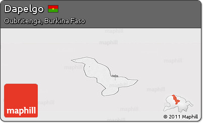 Silver Style Panoramic Map of Dapelgo, single color outside