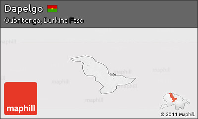 Silver Style Panoramic Map of Dapelgo, single color outside