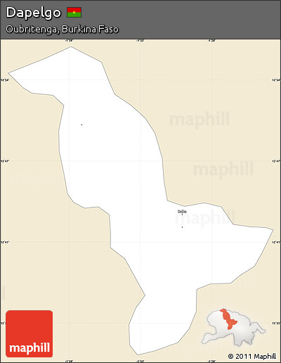 Classic Style Simple Map of Dapelgo, single color outside