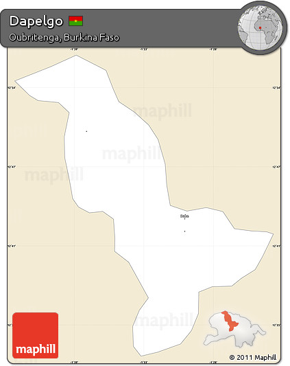 Classic Style Simple Map of Dapelgo, single color outside