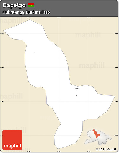 Classic Style Simple Map of Dapelgo, single color outside