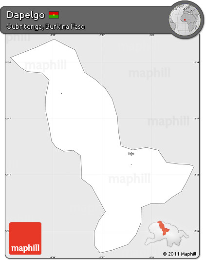 Silver Style Simple Map of Dapelgo, single color outside