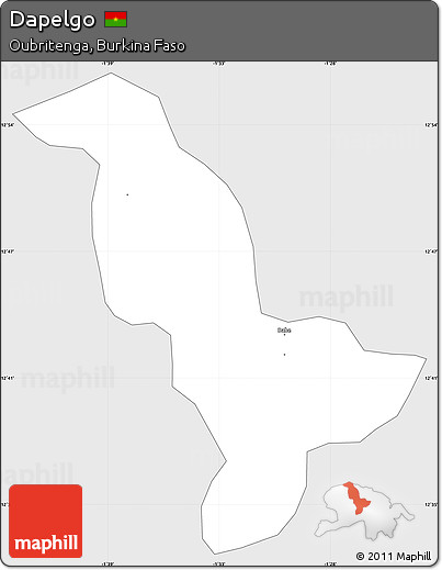 Silver Style Simple Map of Dapelgo, single color outside