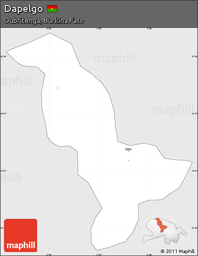Silver Style Simple Map of Dapelgo, single color outside