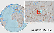 Gray Location Map of Oubritenga, hill shading