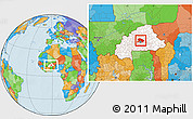 Political Location Map of Oubritenga, highlighted country, within the entire country