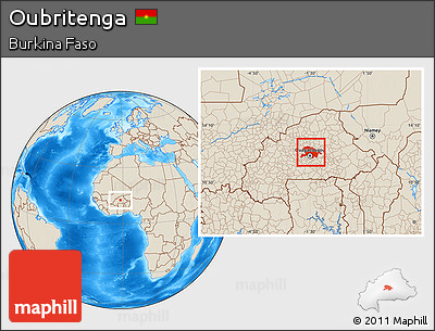 Shaded Relief Location Map of Oubritenga