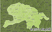 Physical Map of Oubritenga, darken