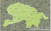 Physical Map of Oubritenga, darken, semi-desaturated