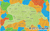 Physical Map of Oubritenga, political outside