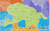 Physical Map of Oubritenga, political shades outside
