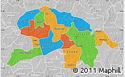 Political Map of Oubritenga, lighten, desaturated