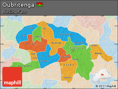 Political Map of Oubritenga, lighten