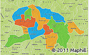 Political Map of Oubritenga, physical outside