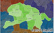 Political Shades Map of Oubritenga, darken