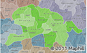 Political Shades Map of Oubritenga, semi-desaturated