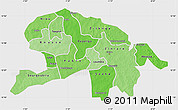 Political Shades Map of Oubritenga, single color outside