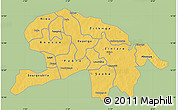 Savanna Style Map of Oubritenga, single color outside