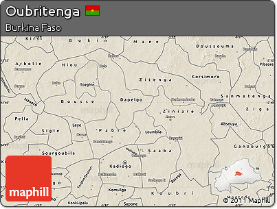 Shaded Relief Map of Oubritenga