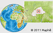 Physical Location Map of Pabre, highlighted country, highlighted parent region, within the entire country