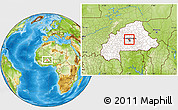 Physical Location Map of Pabre, highlighted country