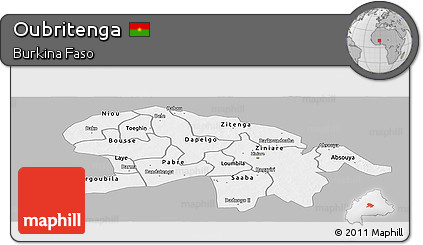 Gray Panoramic Map of Oubritenga, single color outside