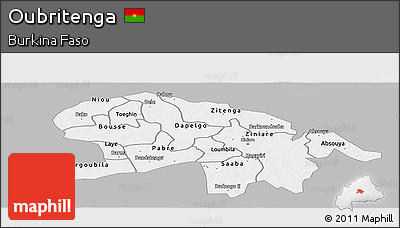 Gray Panoramic Map of Oubritenga, single color outside