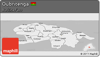 Gray Panoramic Map of Oubritenga, single color outside
