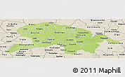 Physical Panoramic Map of Oubritenga, shaded relief outside