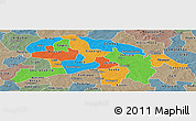 Political Panoramic Map of Oubritenga, semi-desaturated