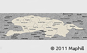 Shaded Relief Panoramic Map of Oubritenga, darken, desaturated
