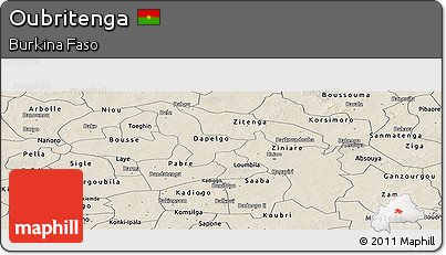 Shaded Relief Panoramic Map of Oubritenga