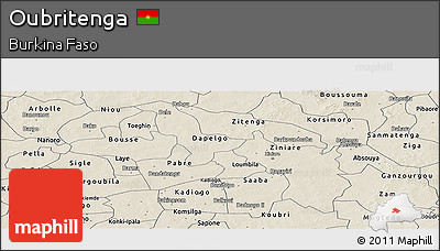 Shaded Relief Panoramic Map of Oubritenga