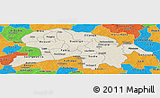 Shaded Relief Panoramic Map of Oubritenga, political outside