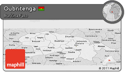 Silver Style Panoramic Map of Oubritenga