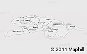 Silver Style Panoramic Map of Oubritenga, single color outside