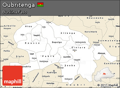 Classic Style Simple Map of Oubritenga