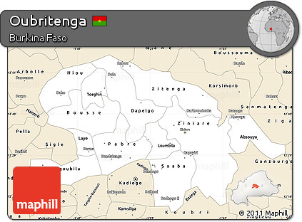 Classic Style Simple Map of Oubritenga