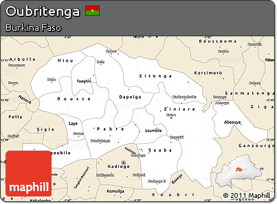 Classic Style Simple Map of Oubritenga