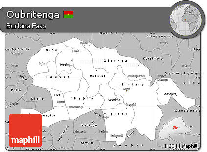 Gray Simple Map of Oubritenga